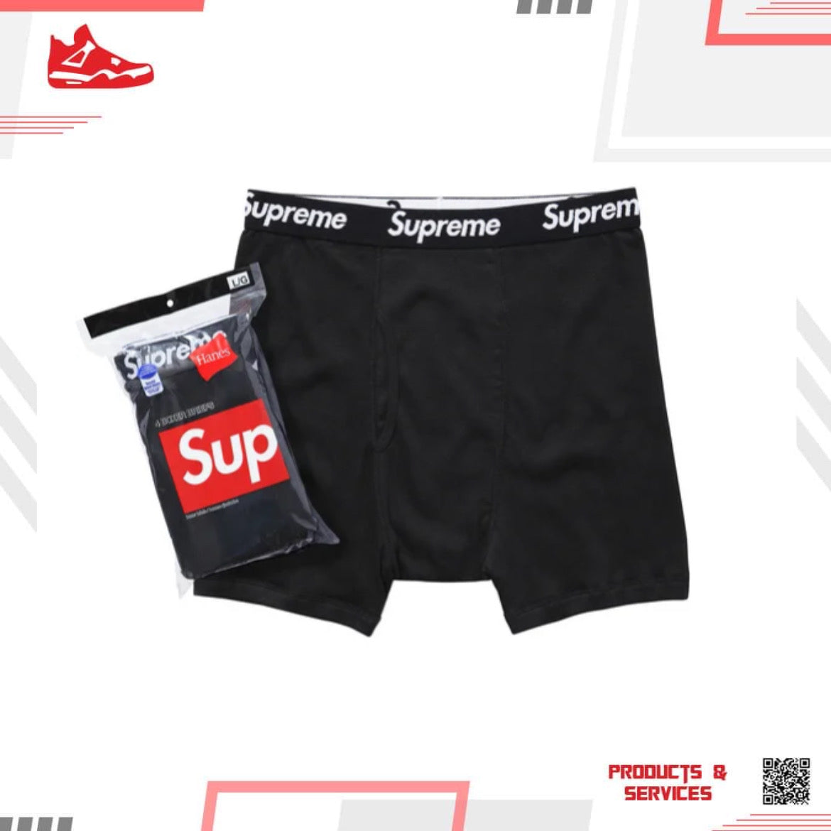 Supreme x Hanes Boxer Briefs (Black) – SneakerRack